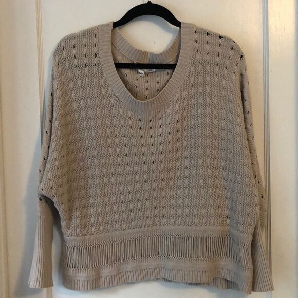 BCBG Open Knit Sweater Boho Oversized - Picture 7 of 8
